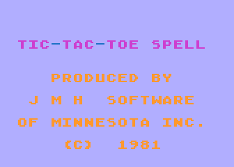 Tic-Tac-Toe Spell atari screenshot