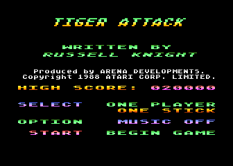 Tiger Attack atari screenshot