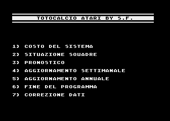 Totocalcio Atari atari screenshot