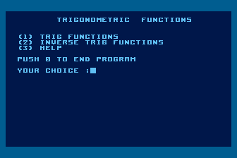 Trigonometric Functions atari screenshot