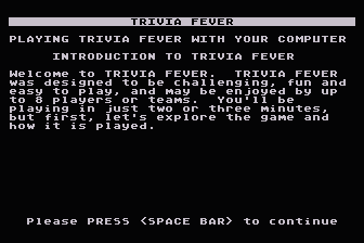 Trivia Fever atari screenshot