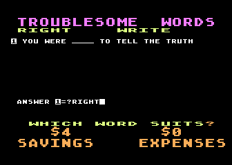 Troublesome Words atari screenshot