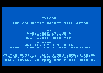 Tycoon atari screenshot