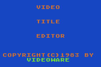 Video Title Editor atari screenshot