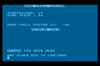 Weather Calculator atari screenshot