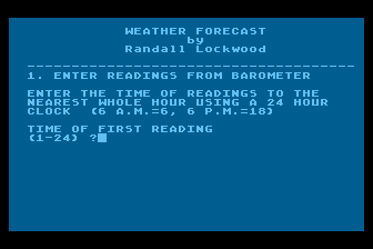 Weather Forecast atari screenshot