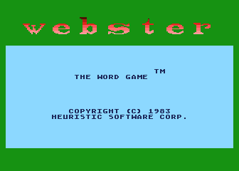 Webster - The Word Game atari screenshot
