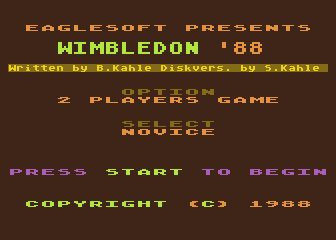 Wimbledon '88 atari screenshot