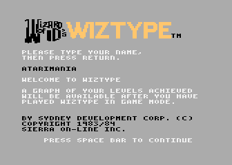 Wizard of Id's WizType (The) atari screenshot