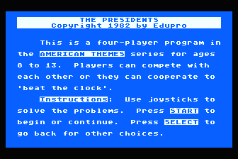 Word-Draw - American Themes - The Presidents atari screenshot