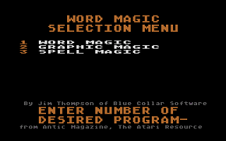 Word Magic and Graphic Magic atari screenshot
