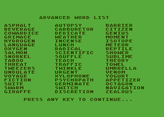 Word Scrambler and Spelling Tutor atari screenshot