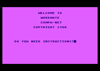 Wordmate atari screenshot