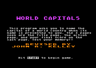 World Capitals atari screenshot