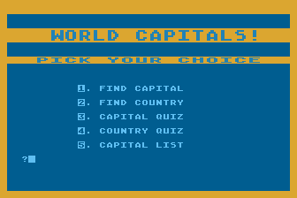 World Capitals! atari screenshot