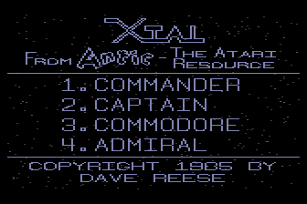 Xtal - Adventure in Space atari screenshot