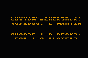 Yankee 21 Custom Blackjack atari screenshot