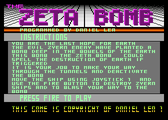 Zeta Bomb (The) atari screenshot