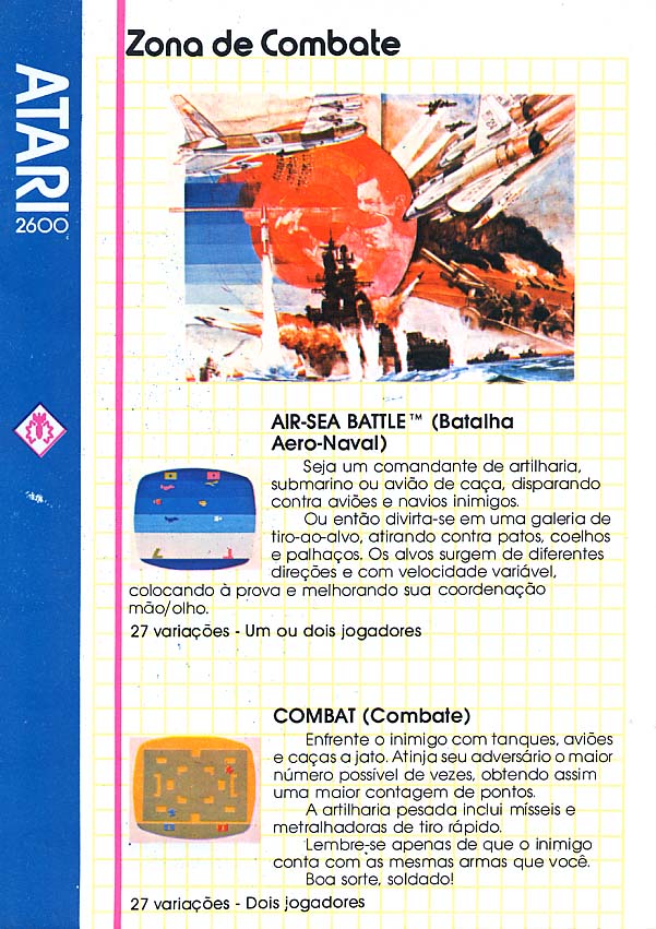 Atari 2600 VCS Air-Sea Battle (Batalha Aero-Naval) : scans, dump, download,  screenshots, ads, videos, catalog, instructions, roms