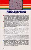 Riddle of the Sphinx Atari catalog