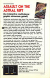 Abraxas Adventure #1 - Assault on the Astral Rift Atari catalog