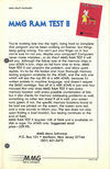 RAM Test II Atari catalog