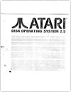 Atari Disk Operating System 2.5 manual Manuals