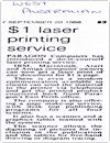 One Dollar Laser Printing Service Articles