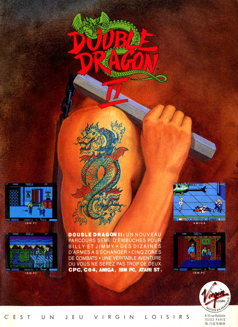 Double Dragon II The Revenge Arcade Side Art
