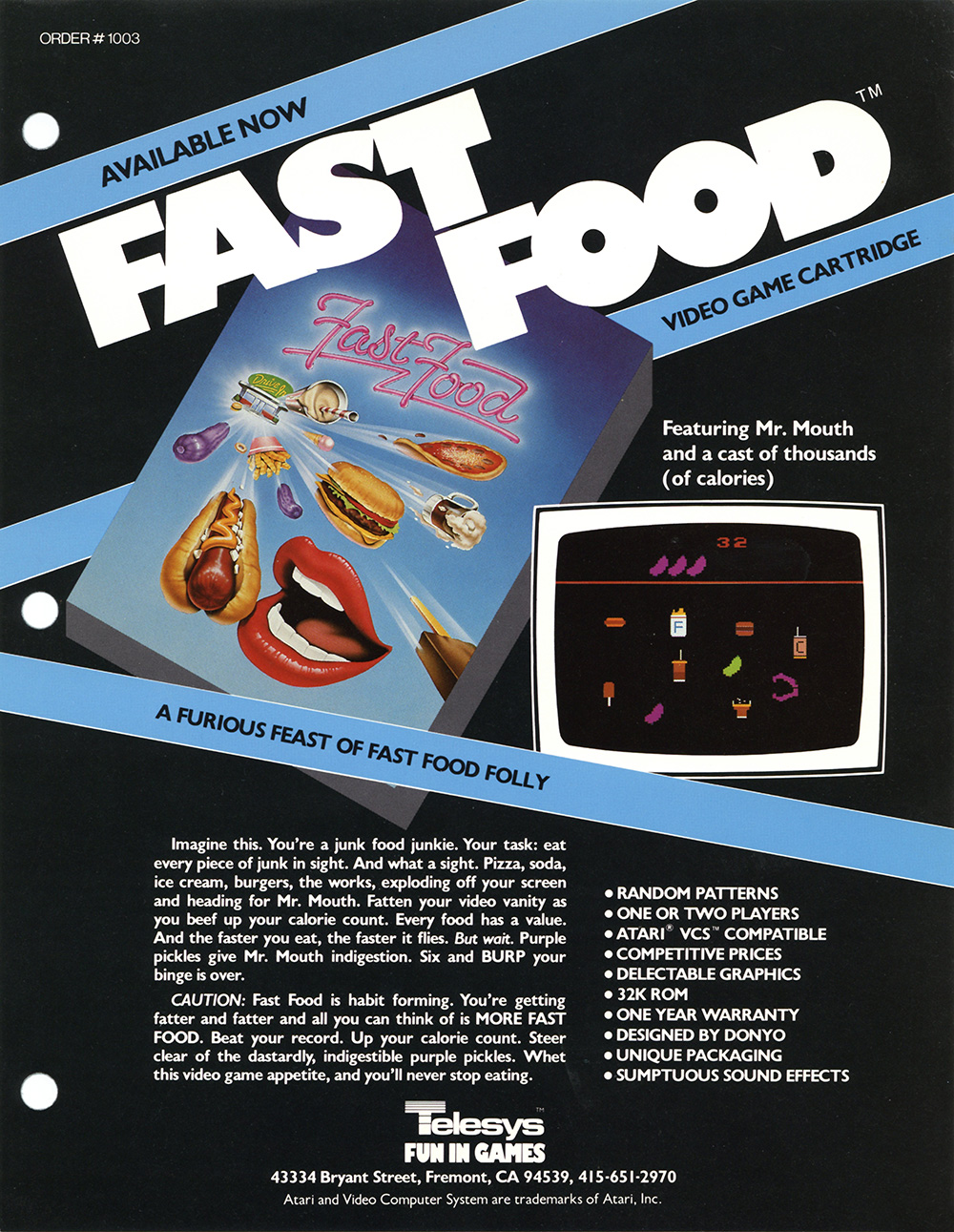 Fast Food (Telesys, 1982) - Jogando Atari 2600 