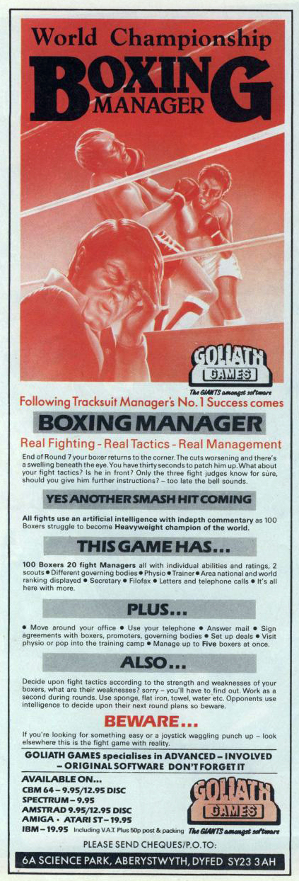 World Championship Boxing Manager - Atari ST game