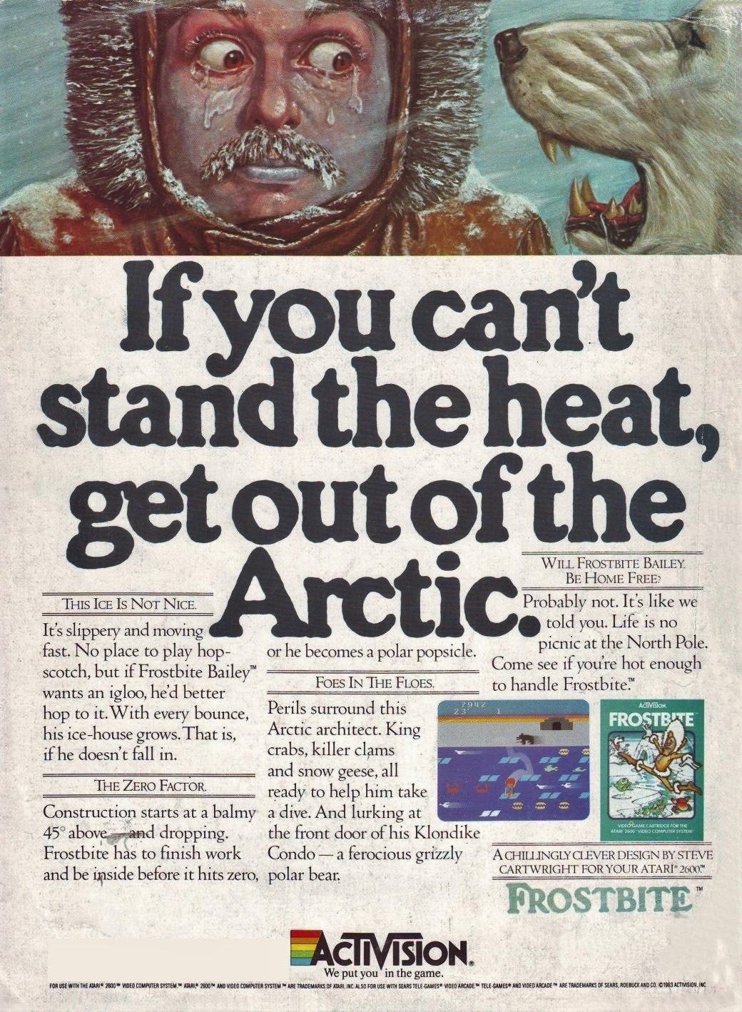 Pub Publicité Ad #A1310 FROSTBITE Activision ATARI VCS 2600 Video Game 1984 