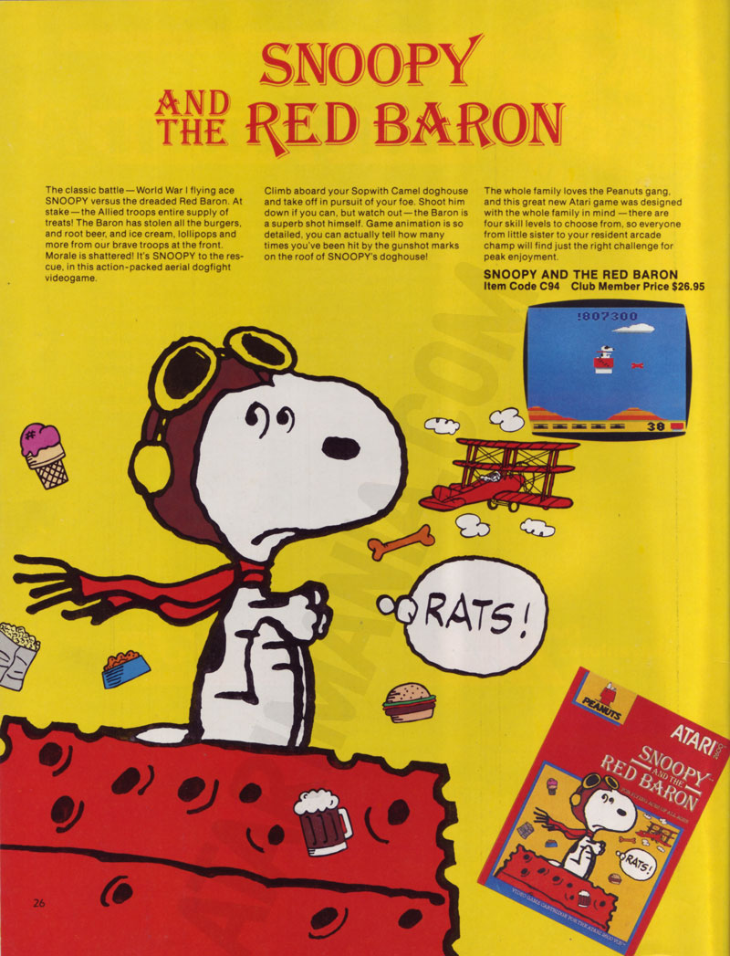 SNOOPY AND THE RED BARON (ATARI 2600, 1983)