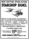 Starship Duel Atari ad