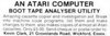 Boot Tape Analyser Utility Atari ad