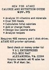 Calorie and Nutrition Guide Atari ad