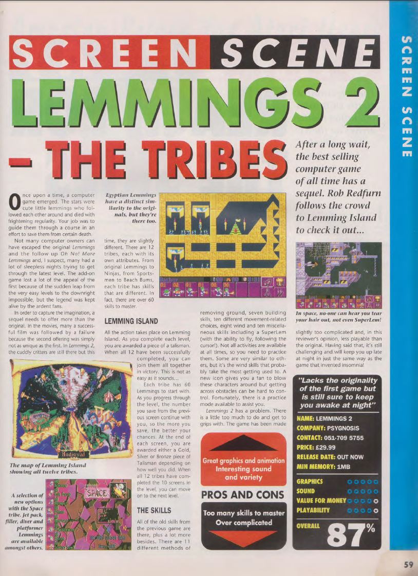 Lemmings 2: The Tribes - release date, videos, screenshots