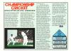 Championship Cricket Atari review