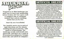 Artificial Dreams Atari instructions