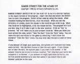 Baker Street Detective - Cases 1 & 2 Atari instructions