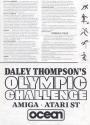 Daley Thompson's Olympic Challenge Atari instructions