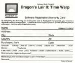 Dragon's Lair II - TimeWarp Atari instructions