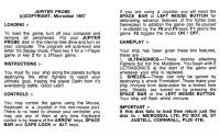 Jupiter Probe Atari instructions