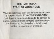 Patrician (The) Atari instructions