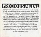 Precious Metal  Atari instructions