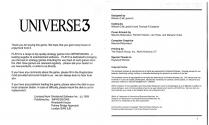Universe III Atari instructions