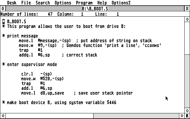 68000 Symbolic Assembler and Linker and Integrated GEM Text Editor atari screenshot