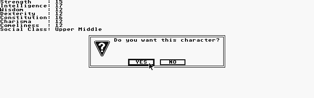 Advanced Dungeons and Dragons Unofficial Character Generator atari screenshot