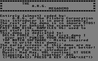 A.R.G. Megademo (The) atari screenshot