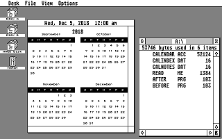 Calendar atari screenshot